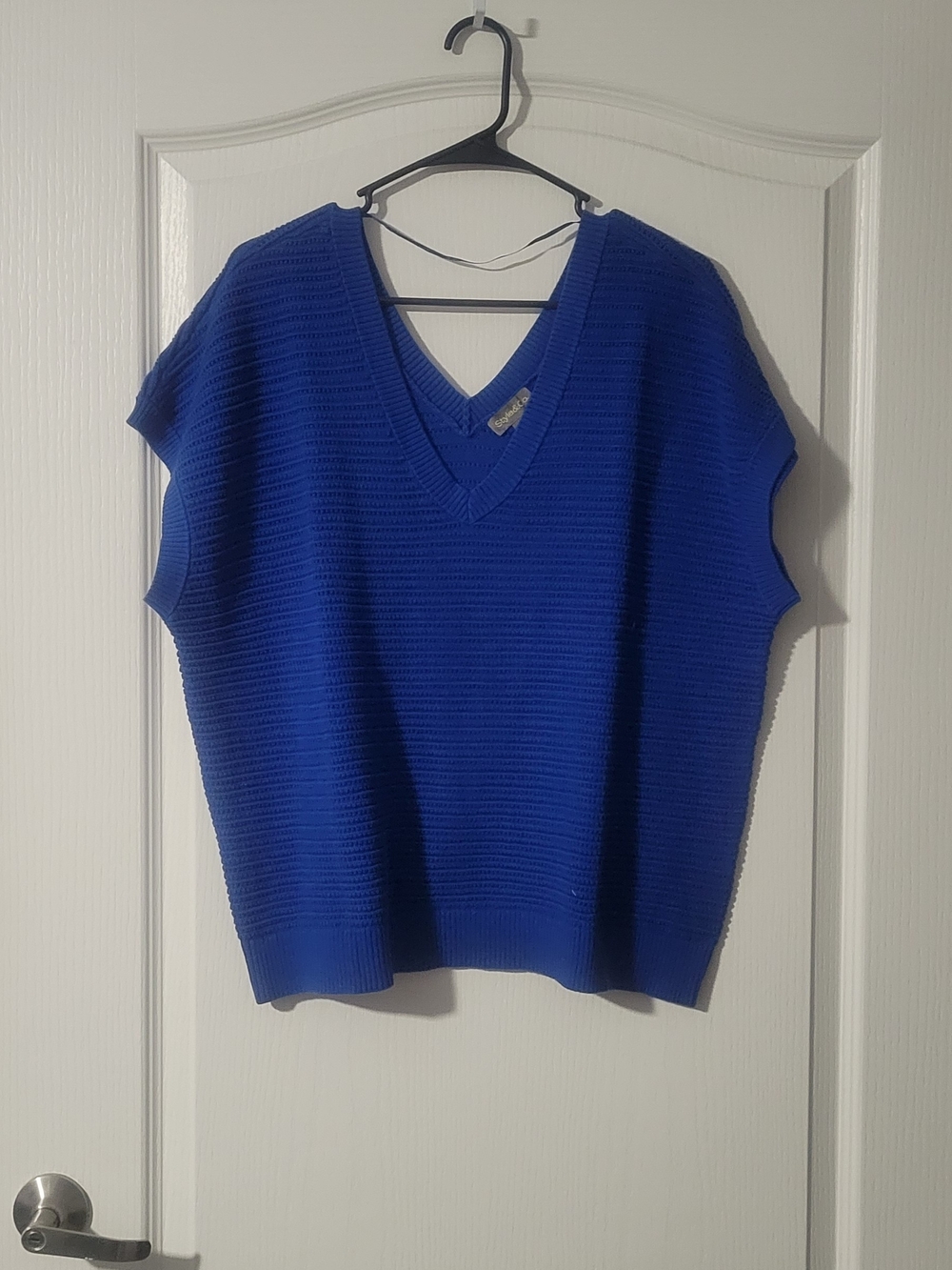 Style & Co. V-Neck Sleeveless Knit Top in Royal Blue